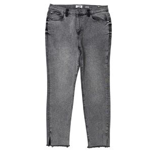 {Kensie} "The Kelsey High Rise Skinny" Gray Grey Slit Hem Jeans